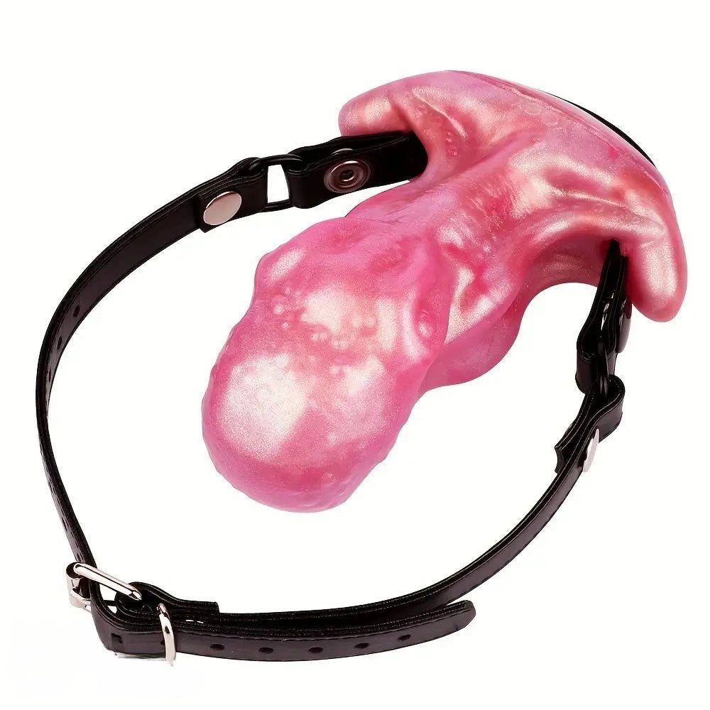 Purple and pink knotted silicone dildo, photo 7