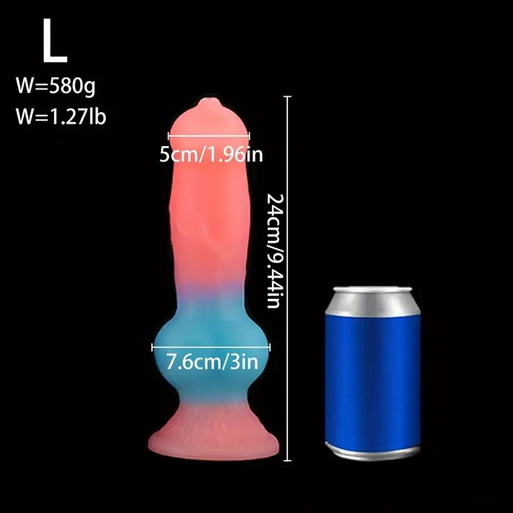 Colorful knotted animal silicone dildo, photo 11