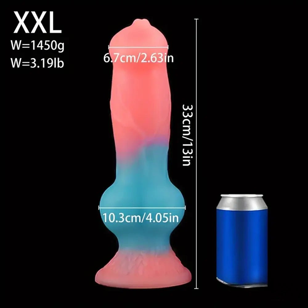 Colorful knotted animal silicone dildo, photo 12