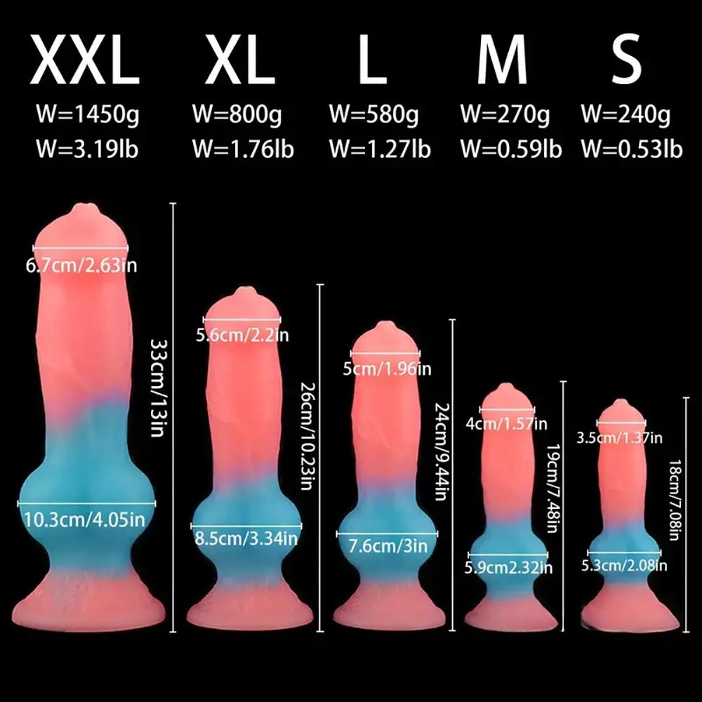 Colorful knotted animal silicone dildo, photo 13