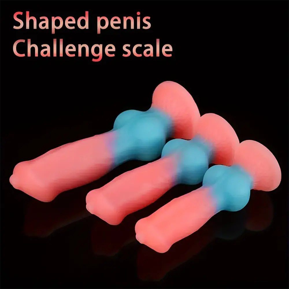 Colorful knotted animal silicone dildo, photo 2