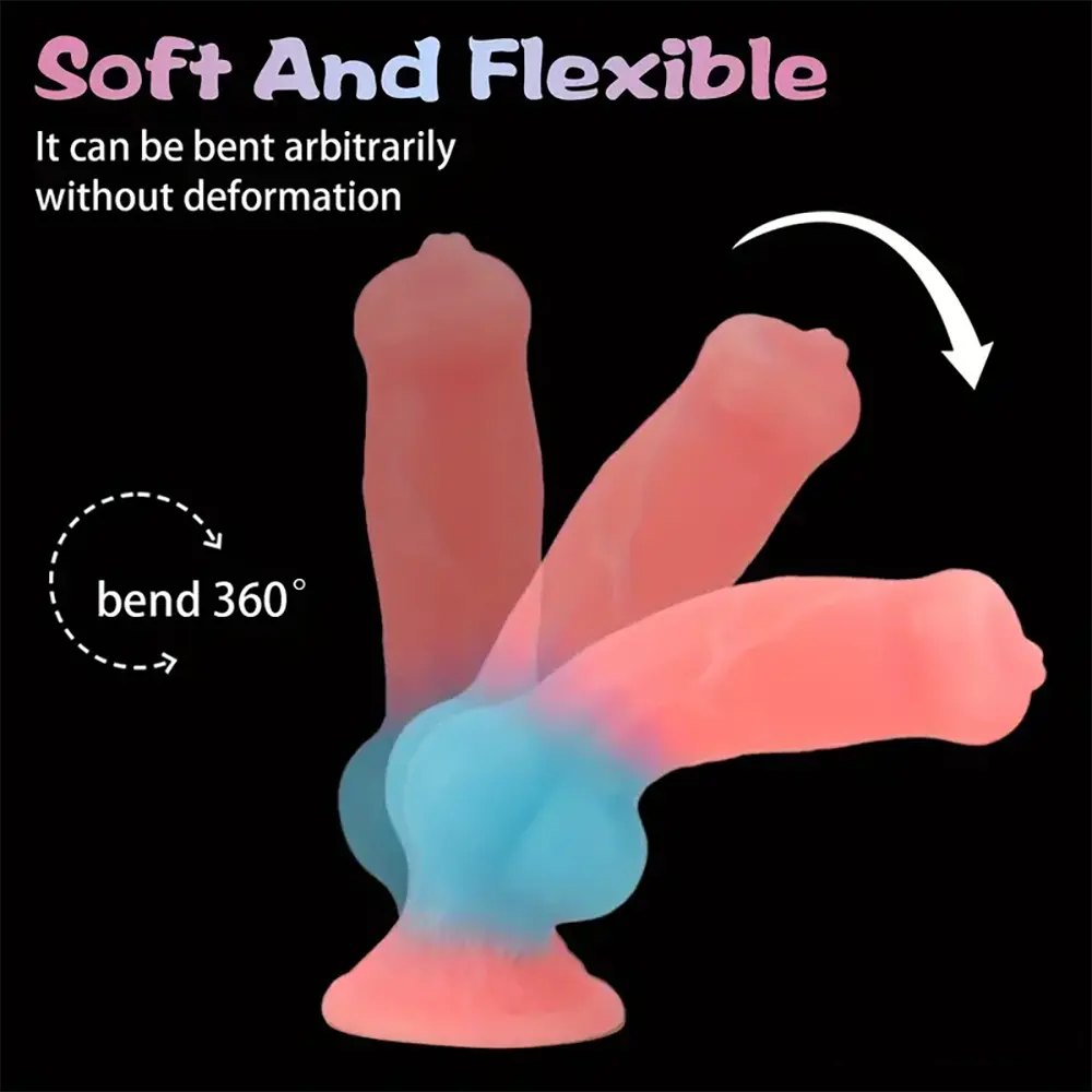 Colorful knotted animal silicone dildo, photo 3