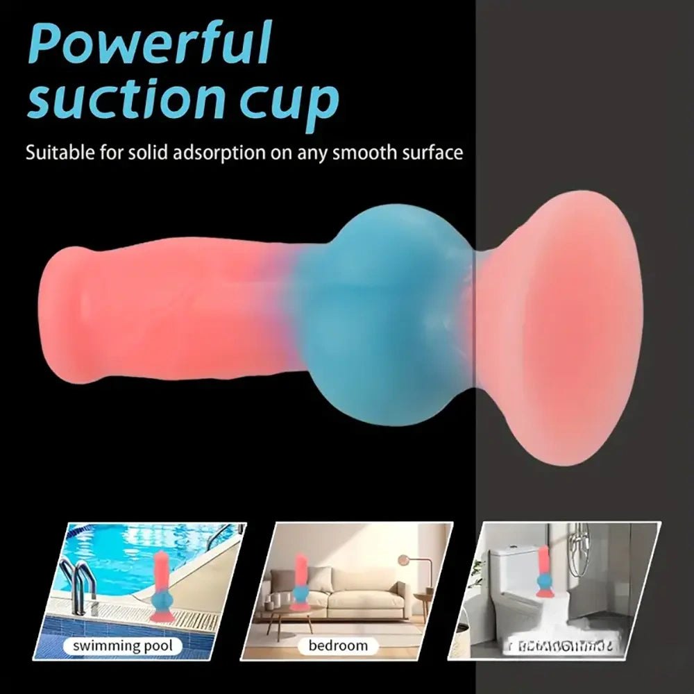 Colorful knotted animal silicone dildo, photo 5