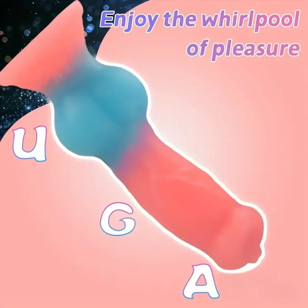 Colorful knotted animal silicone dildo, photo 6