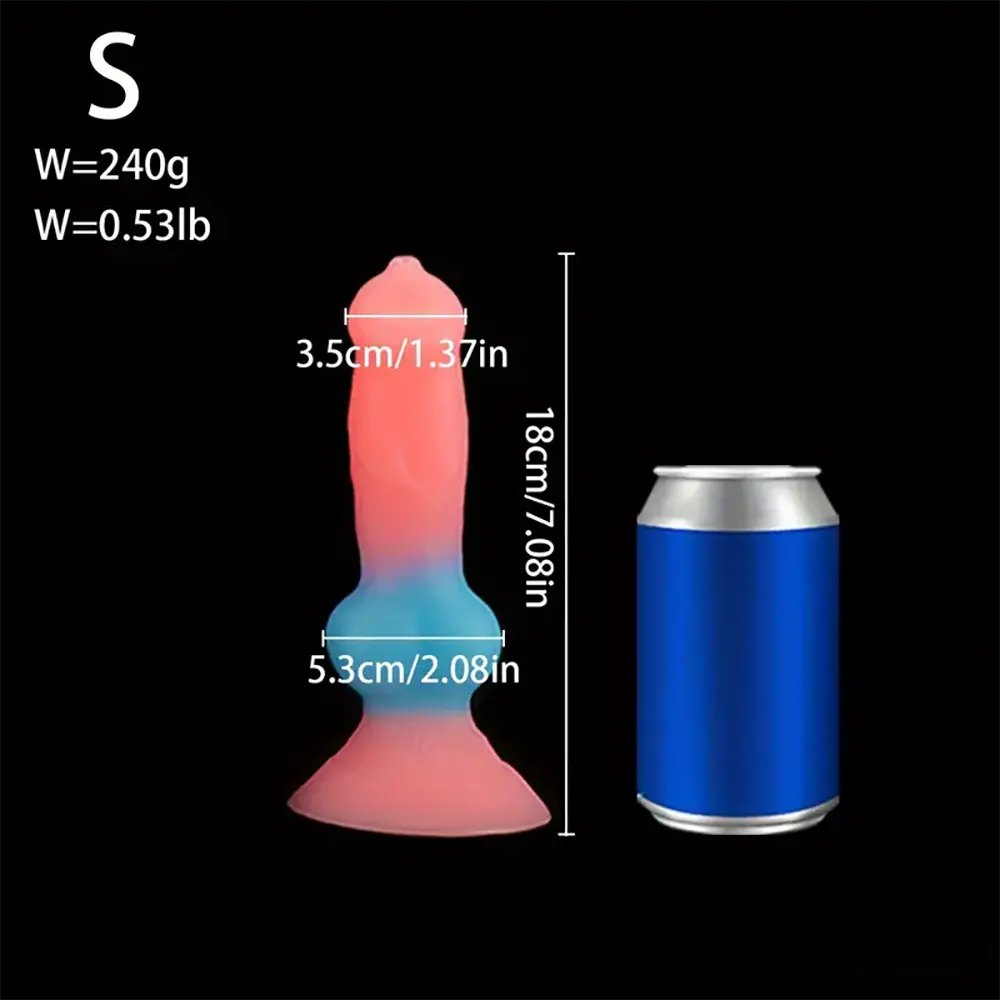 Colorful knotted animal silicone dildo, photo 9