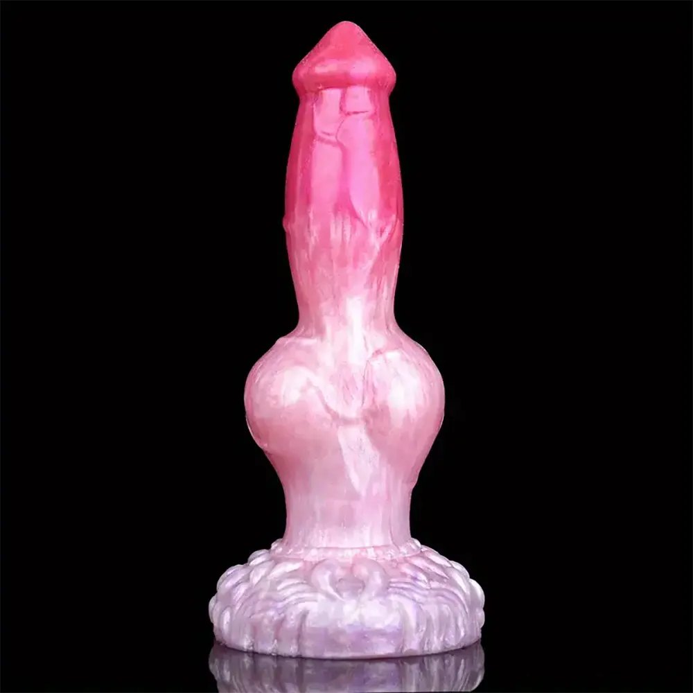 Colorful silicone knotted animal dildo, photo 1