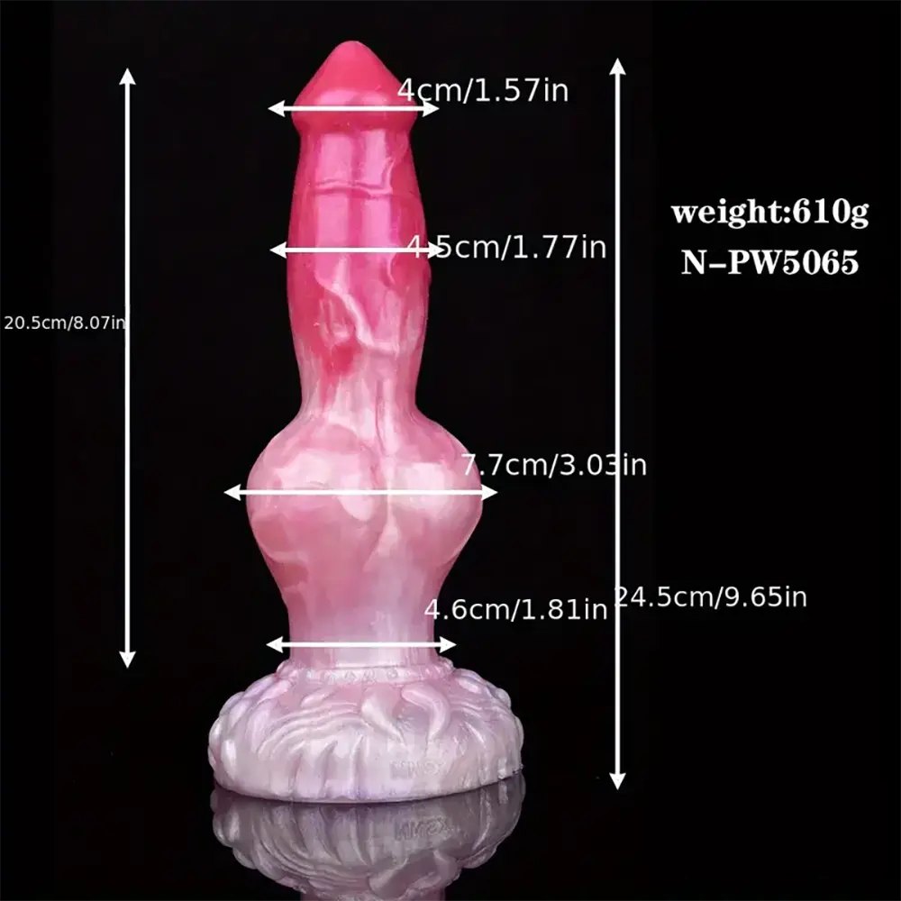 Colorful silicone knotted animal dildo, photo 7