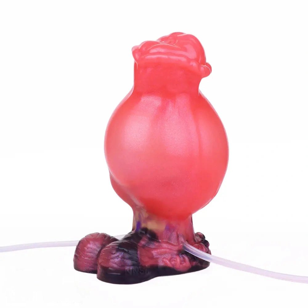 Red knotted animal-style silicone dildo, photo 5