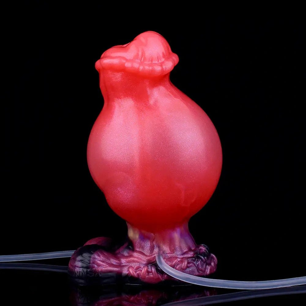 Red knotted animal-style silicone dildo, photo 7