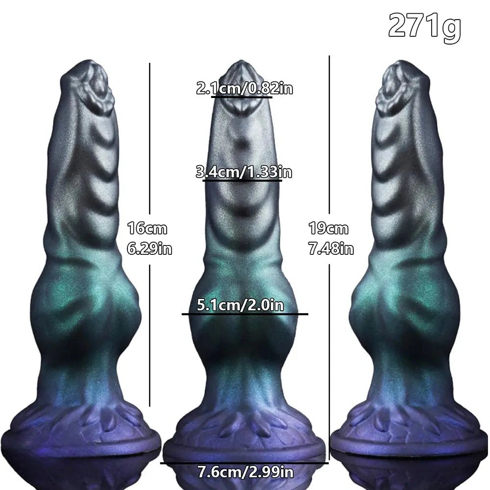 Blue green knotted dog strap-on dildo, photo 3