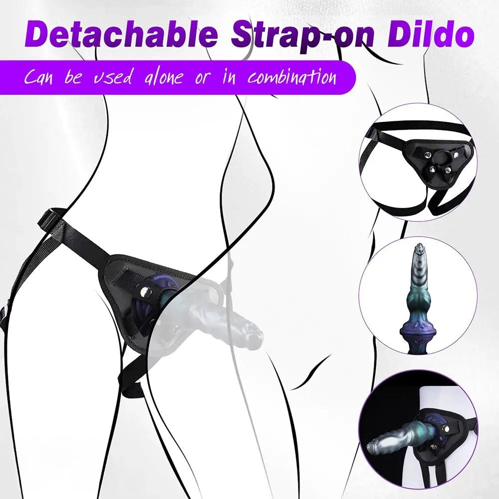 Blue green knotted dog strap-on dildo, photo 4