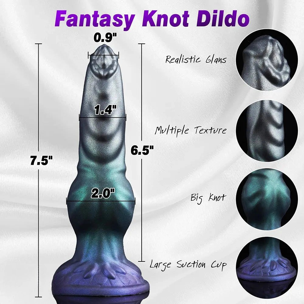 Blue green knotted dog strap-on dildo, photo 5
