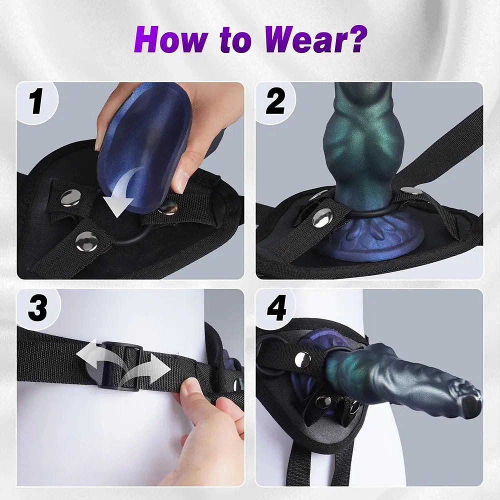 Blue green knotted dog strap-on dildo, photo 8