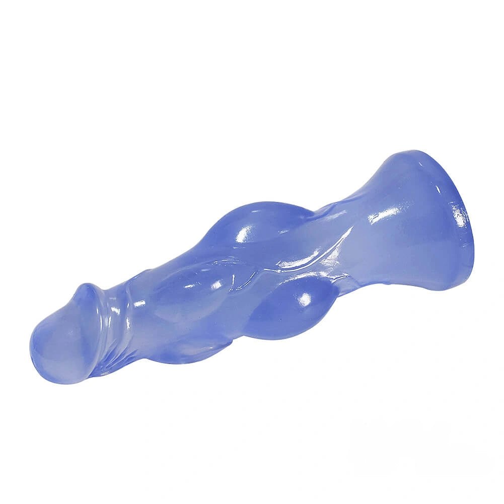 Purple knotted bumpy ridge PVC dildo