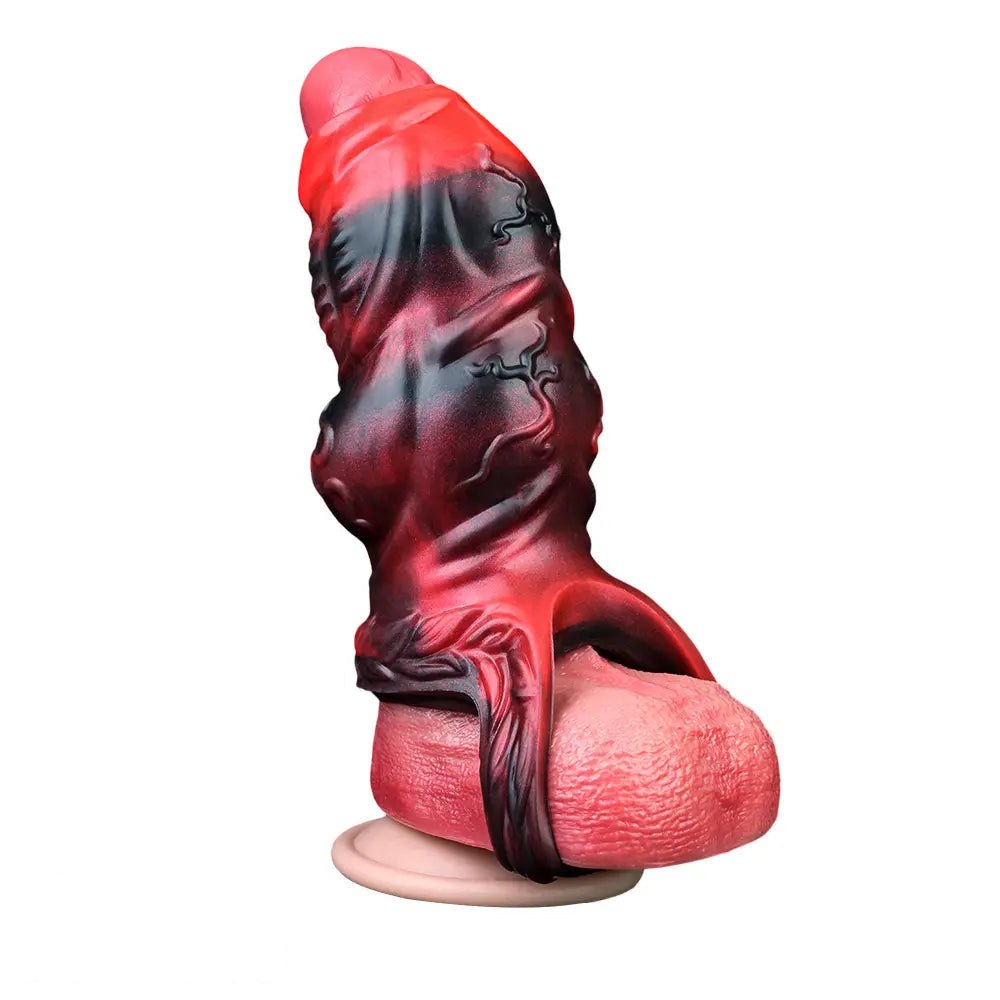 Colorful knotted cock extender sleeve, photo 10