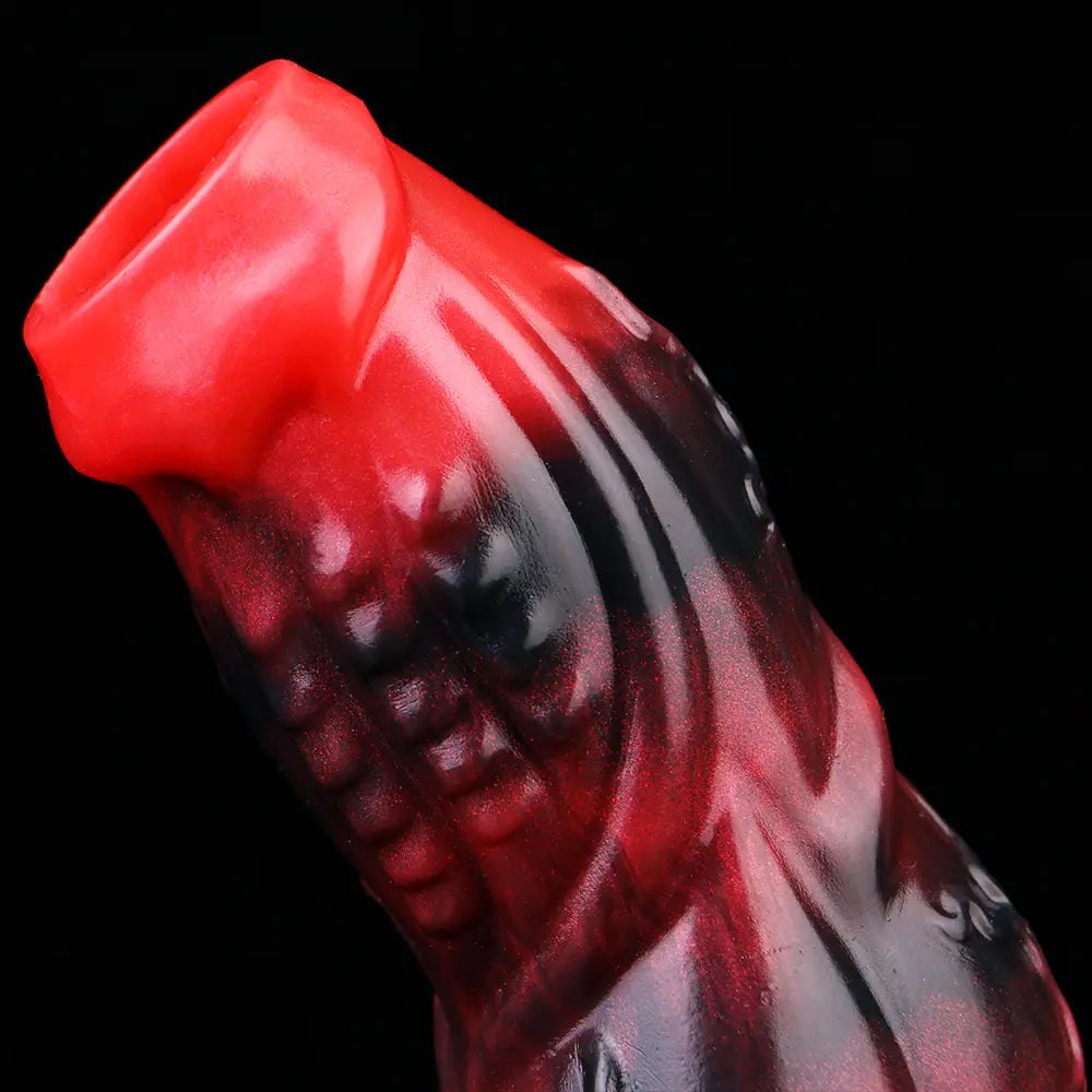 Colorful knotted cock extender sleeve, photo 14
