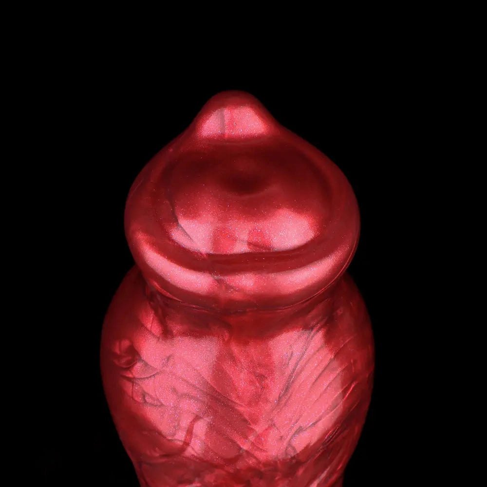 Red silicone knotted dog creature dildo, photo 10