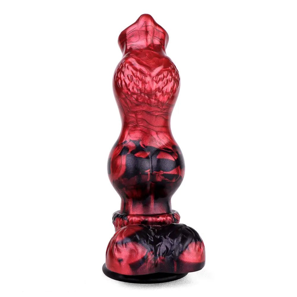 Red silicone knotted dog creature dildo, photo 3