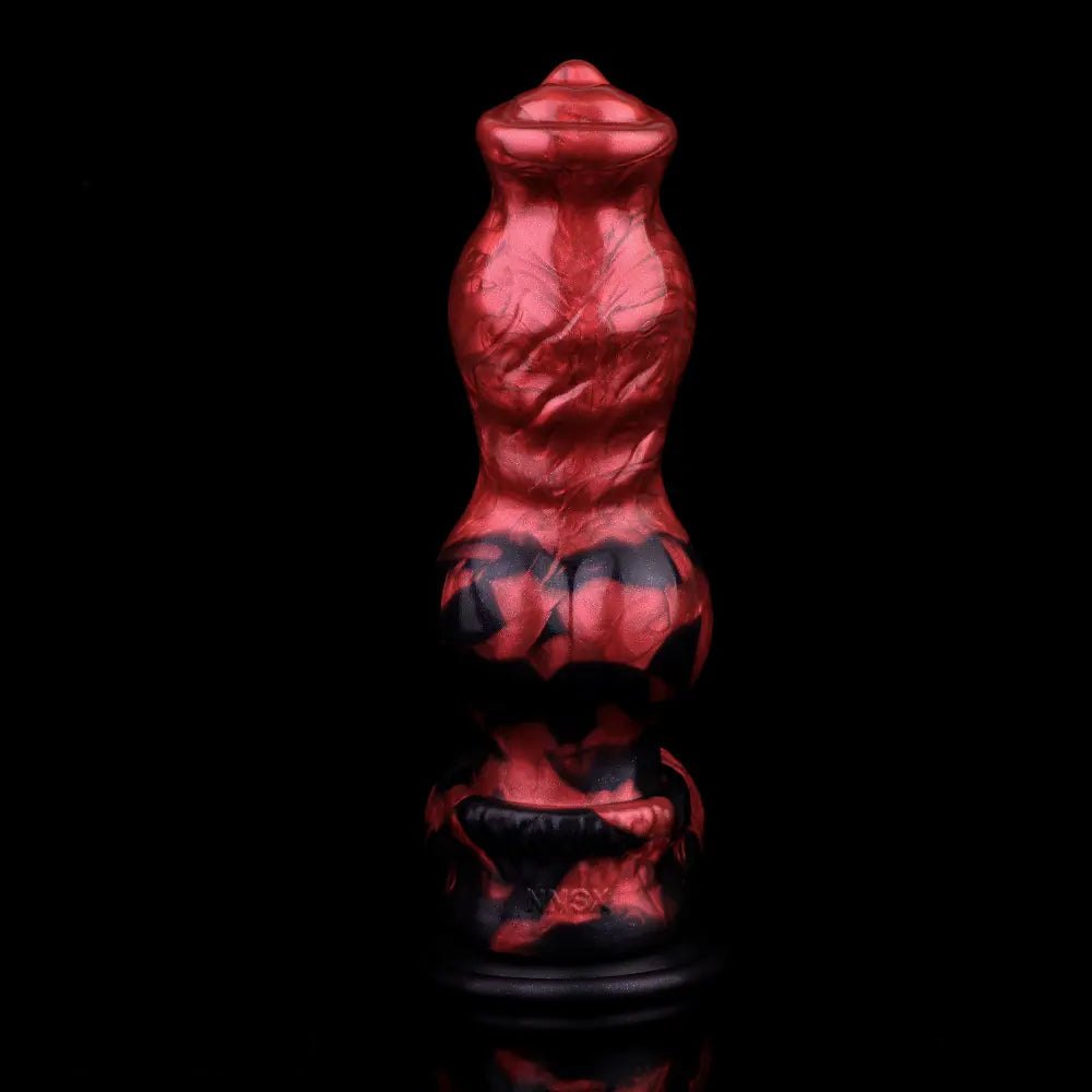 Red silicone knotted dog creature dildo, photo 8