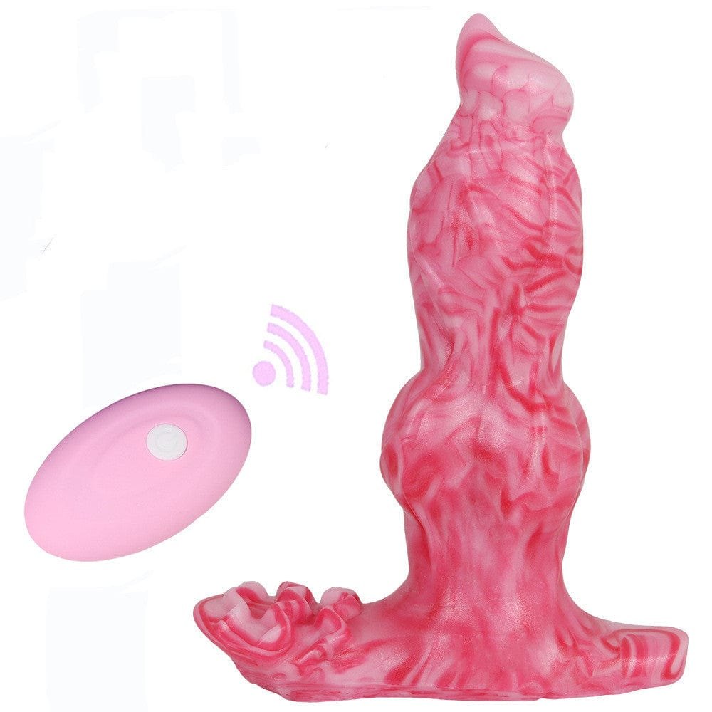 Knotted dog dildo with wireless remote, photo 1