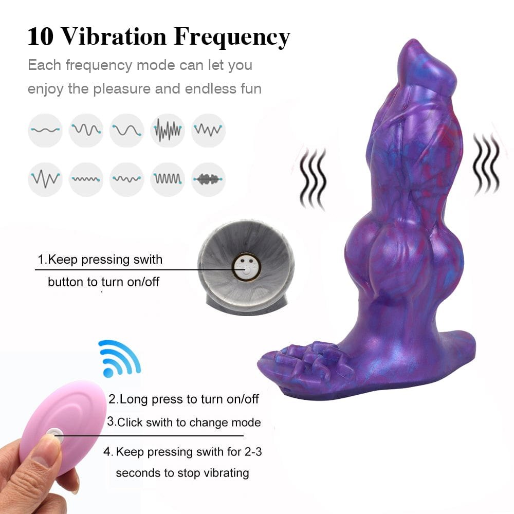 Knotted dog dildo with wireless remote, photo 3