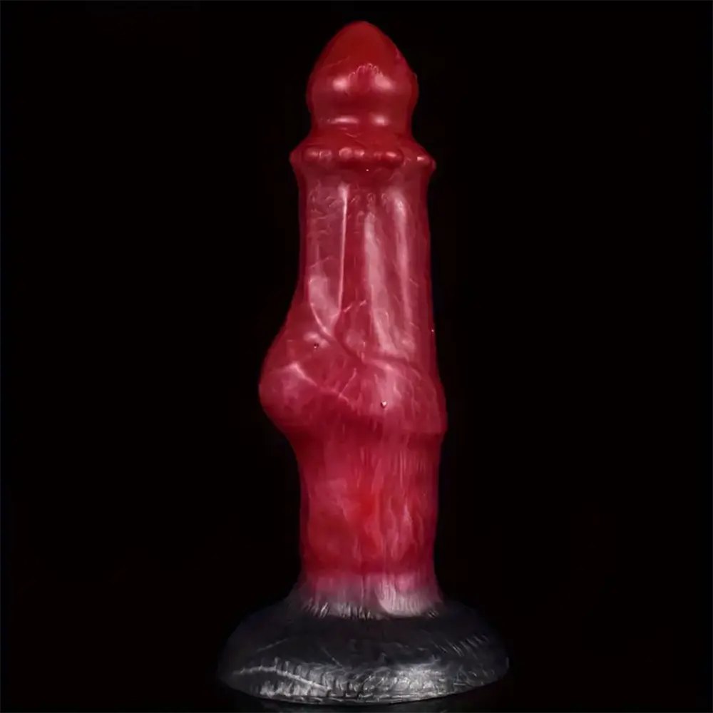 Colorful knotted dog fantasy dildo, photo 1