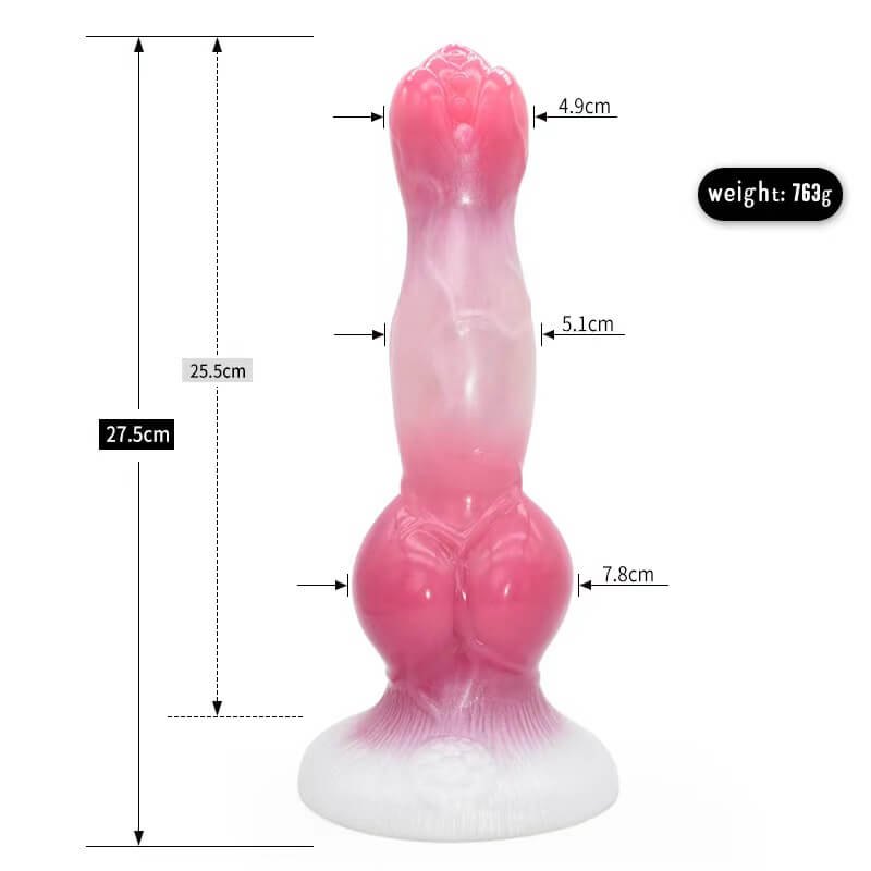 Mixed color knotted dog silicone dildo, photo 11