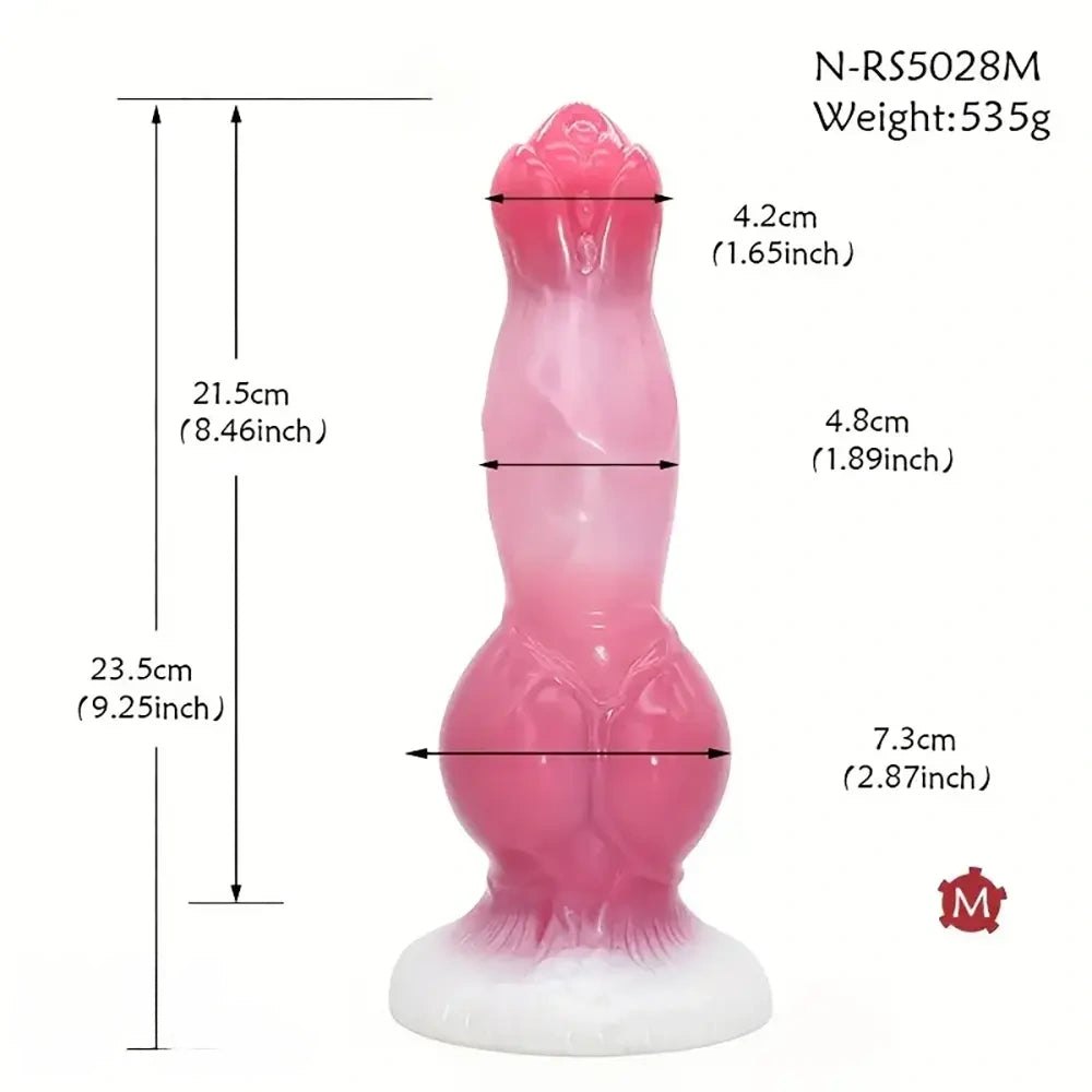 Mixed color knotted dog silicone dildo, photo 2