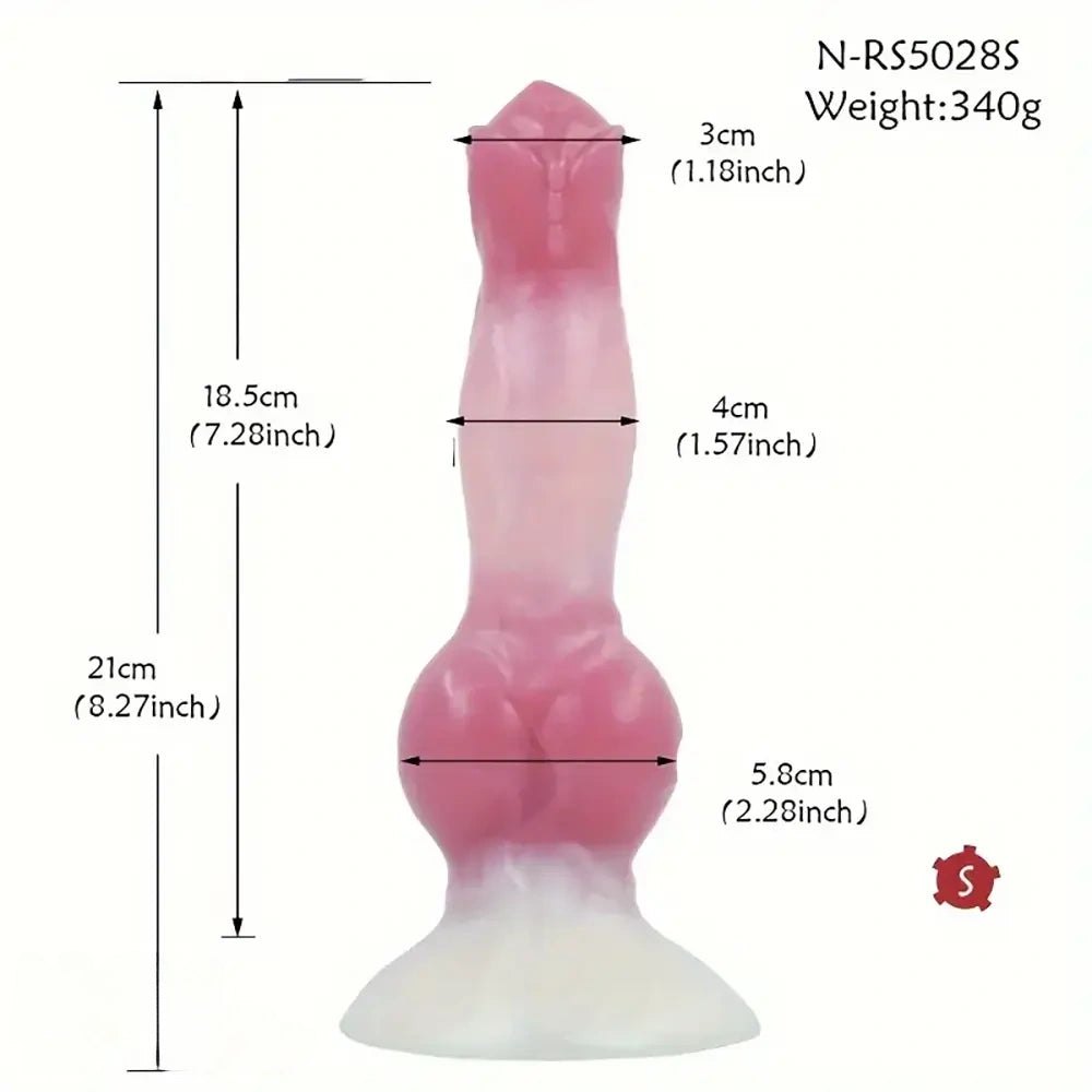 Mixed color knotted dog silicone dildo, photo 7