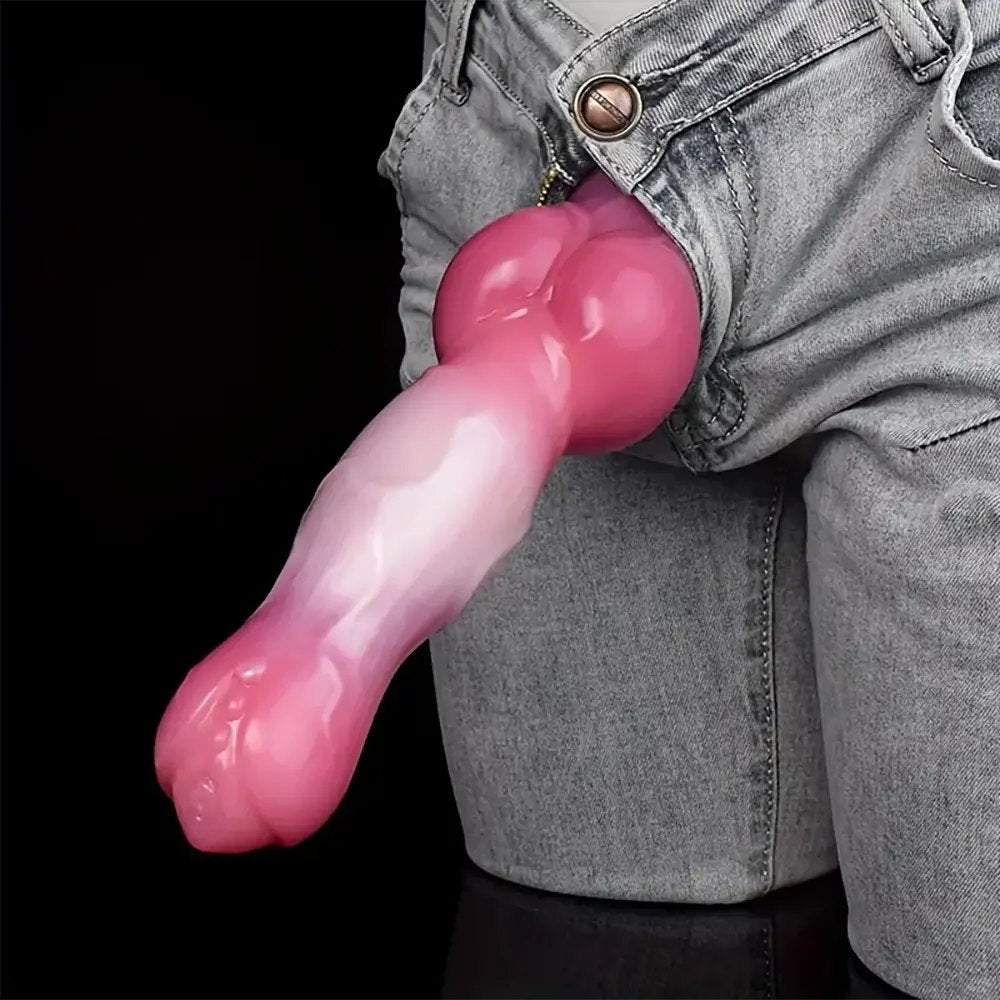 Mixed color knotted dog silicone dildo, photo 8