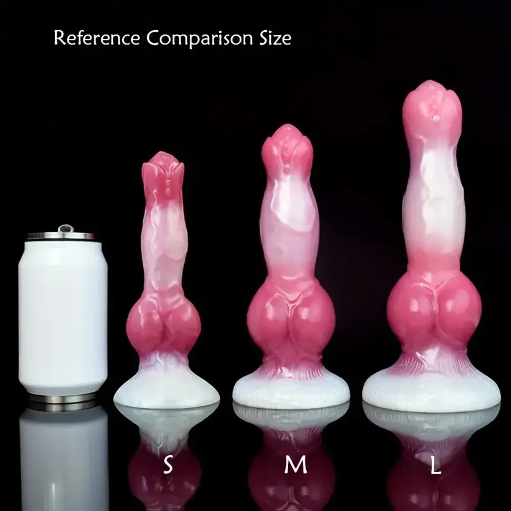 Mixed color knotted dog silicone dildo, photo 9