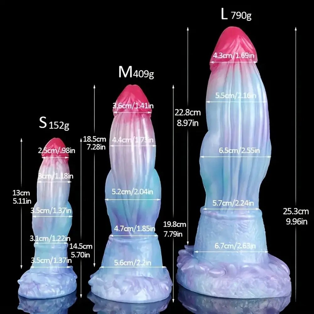Knotted fantasy dragon dildo in three sizes, photo 12