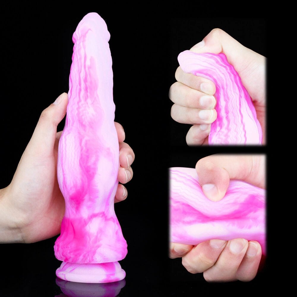 Knotted fantasy dildo with suction cup base, photo 2