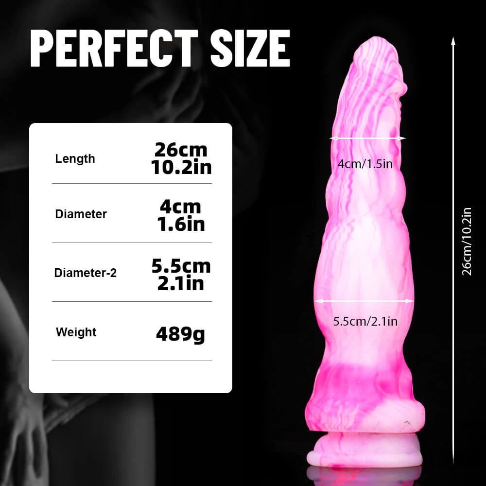 Knotted fantasy dildo with suction cup base, photo 7