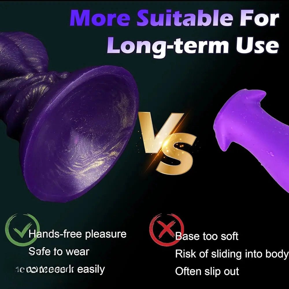 Teal to purple gradient silicone knotted animal dildo, photo 4
