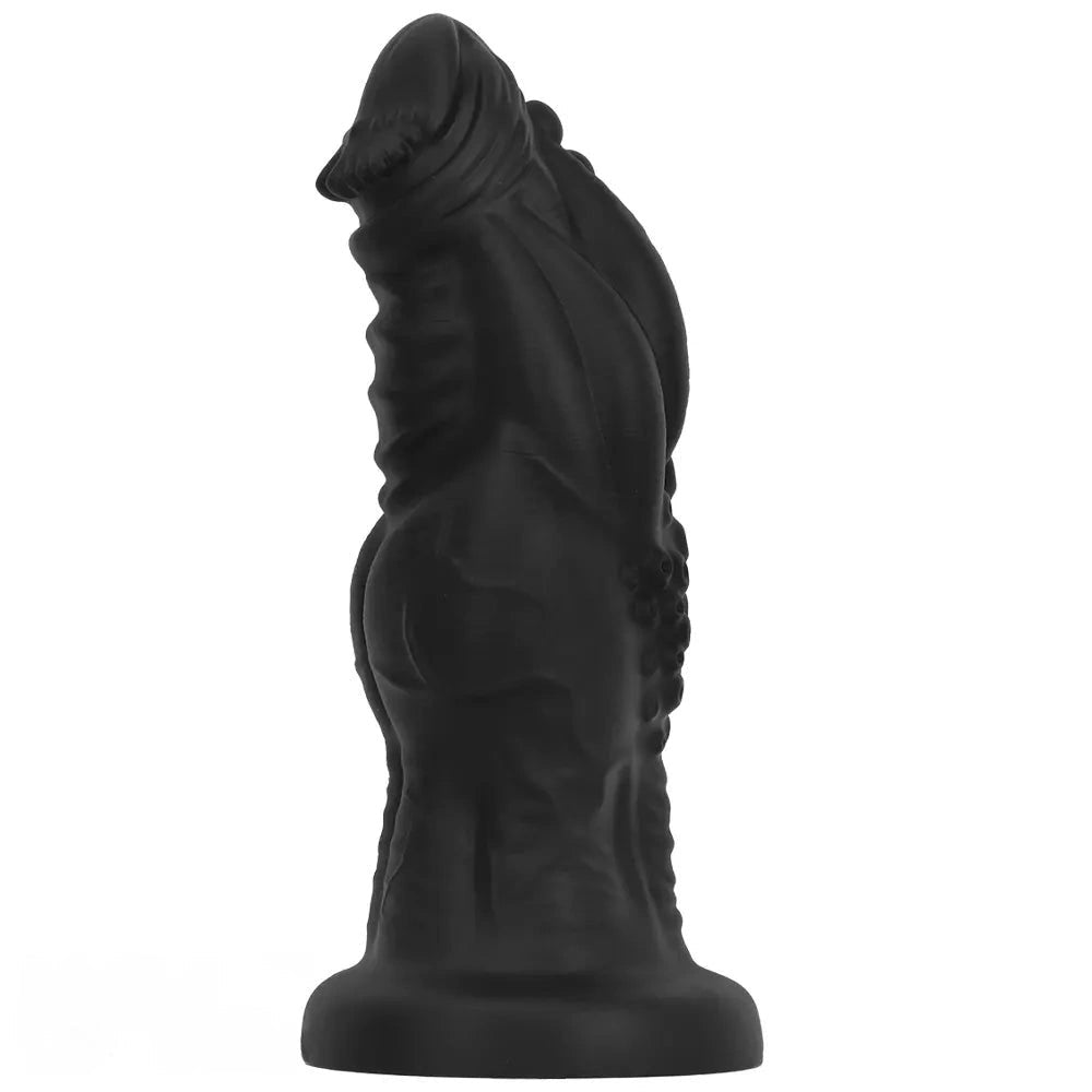 Knotted silicone fantasy dildo with veined texture, photo 13