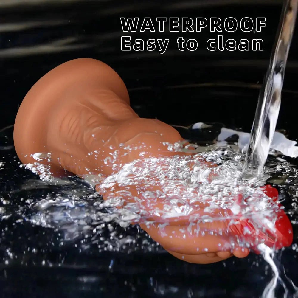 Knotted silicone fantasy dildo with veined texture, photo 8