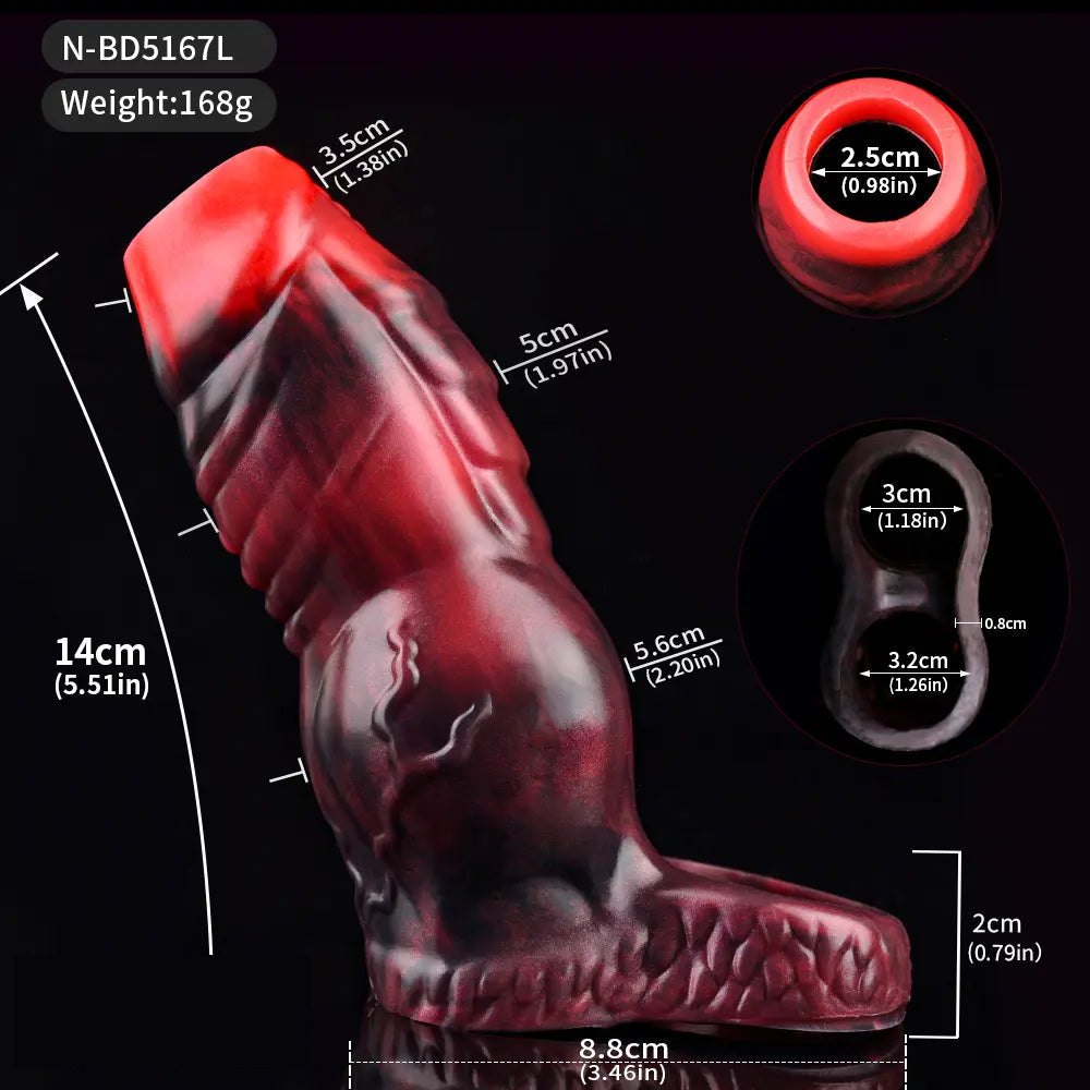 Knotted fantasy silicone penis sleeve, photo 16