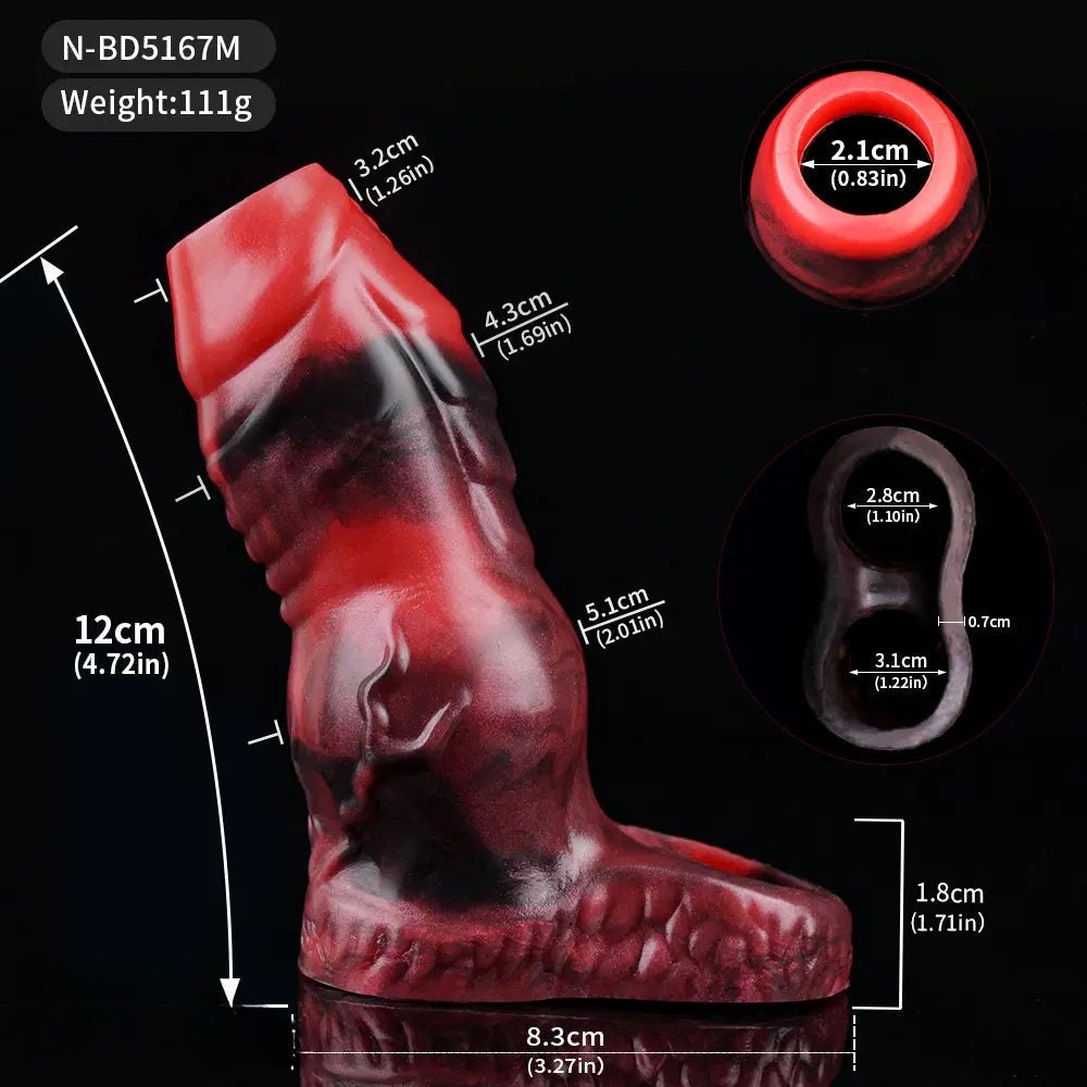 Knotted fantasy silicone penis sleeve, photo 17