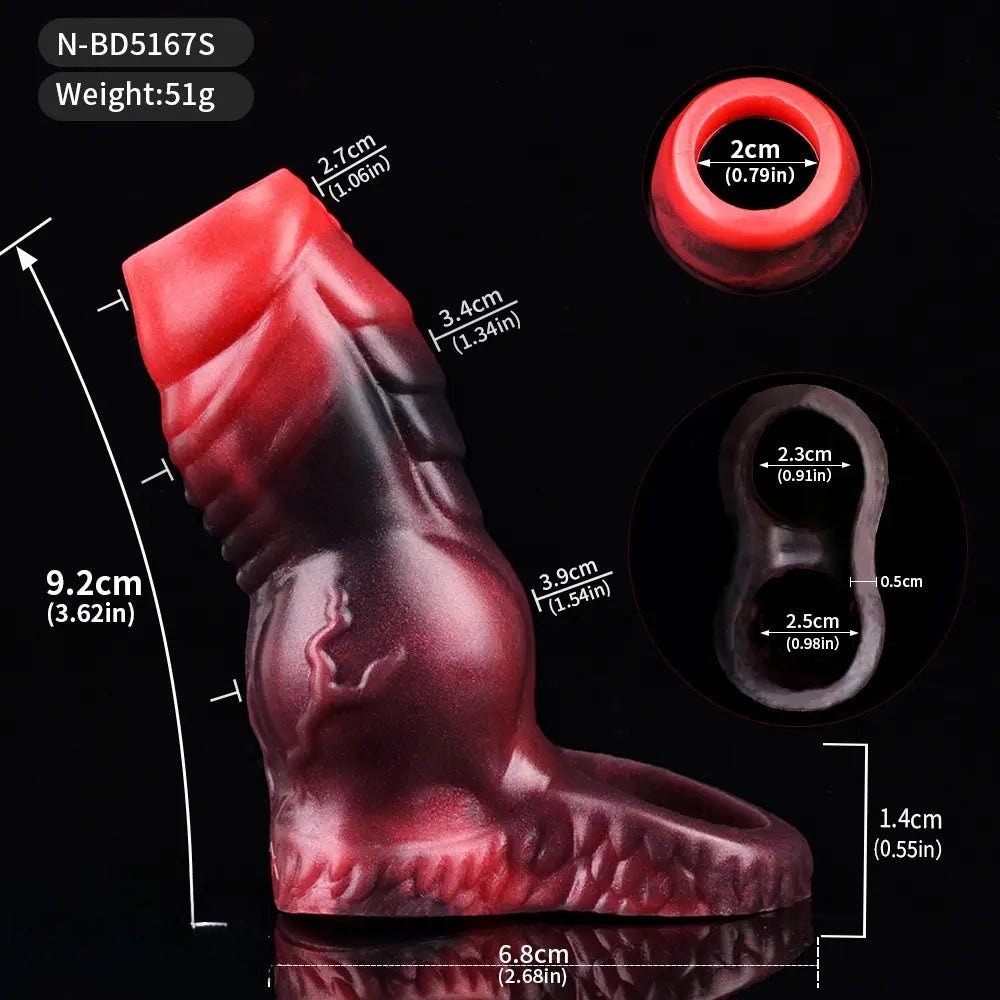 Knotted fantasy silicone penis sleeve, photo 18