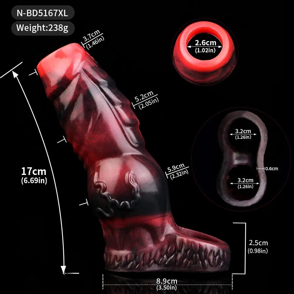 Knotted fantasy silicone penis sleeve, photo 19