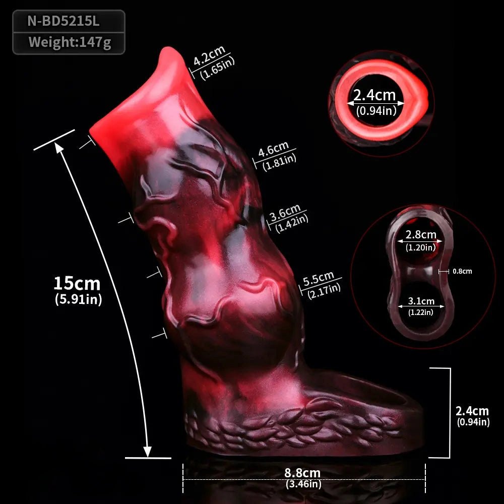 Fantasy knot textured silicone dildo sleeve, photo 16
