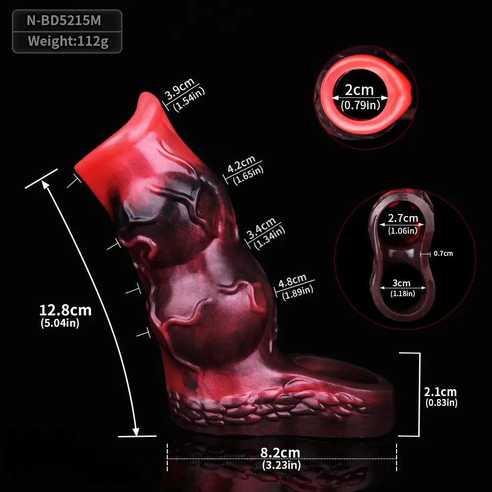 Fantasy knot textured silicone dildo sleeve, photo 17