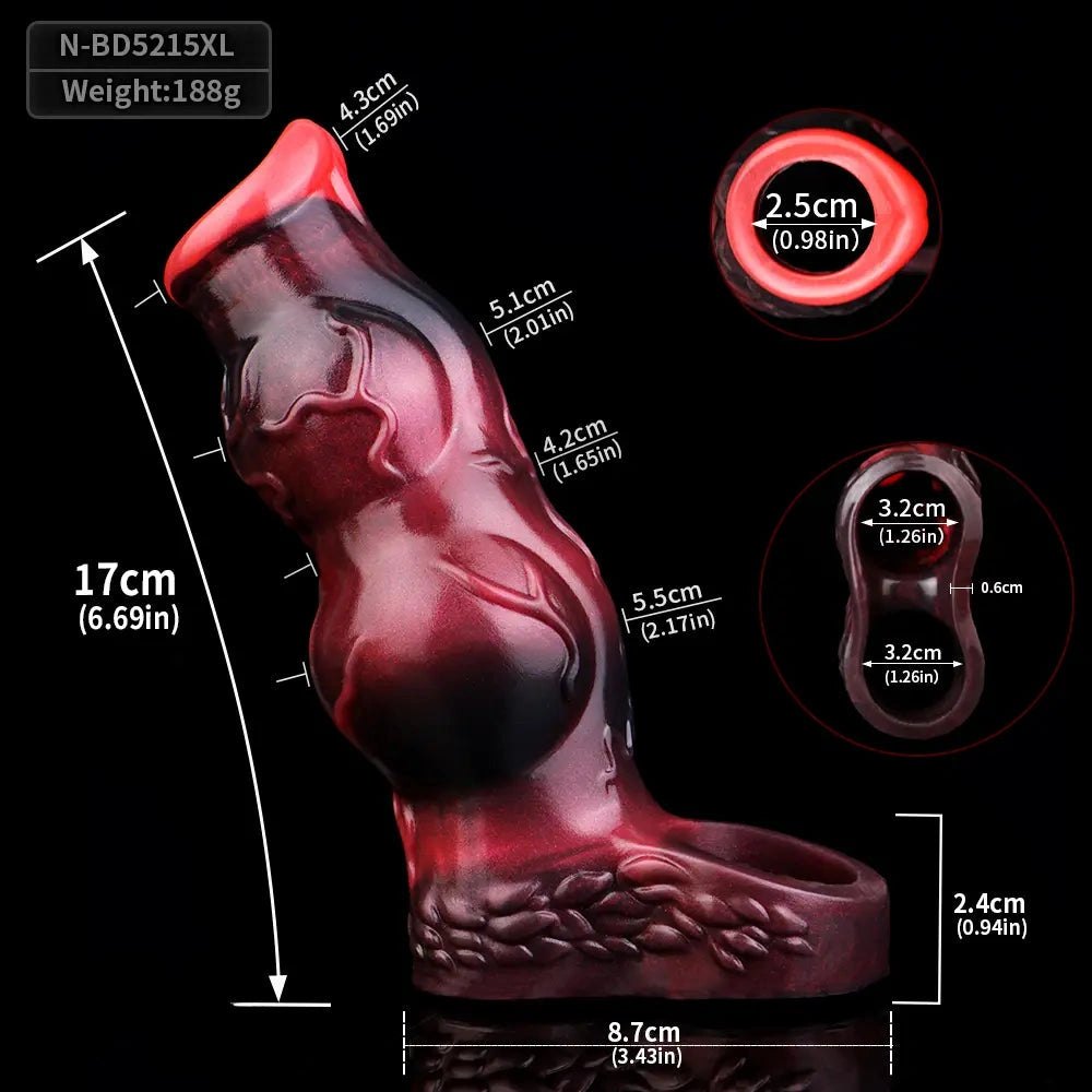 Fantasy knot textured silicone dildo sleeve, photo 18