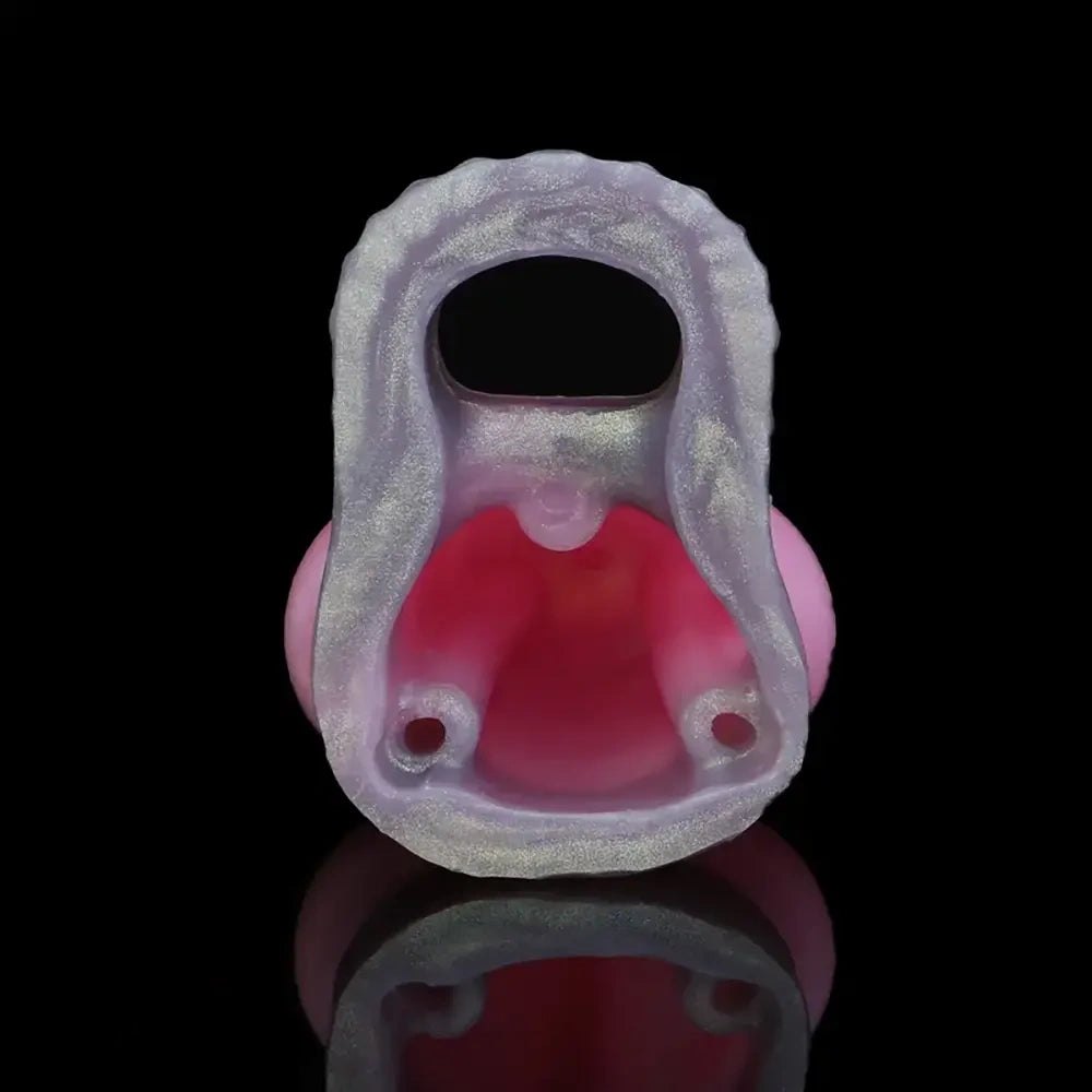 Silicone knotted cock extender, hollow sheath design, photo 2