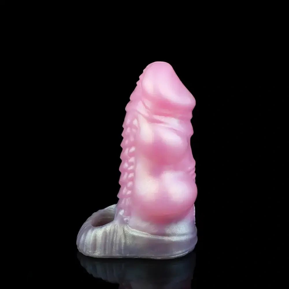 Silicone knotted cock extender, hollow sheath design, photo 5