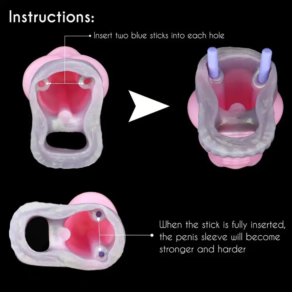 Silicone knotted cock extender, hollow sheath design, photo 9