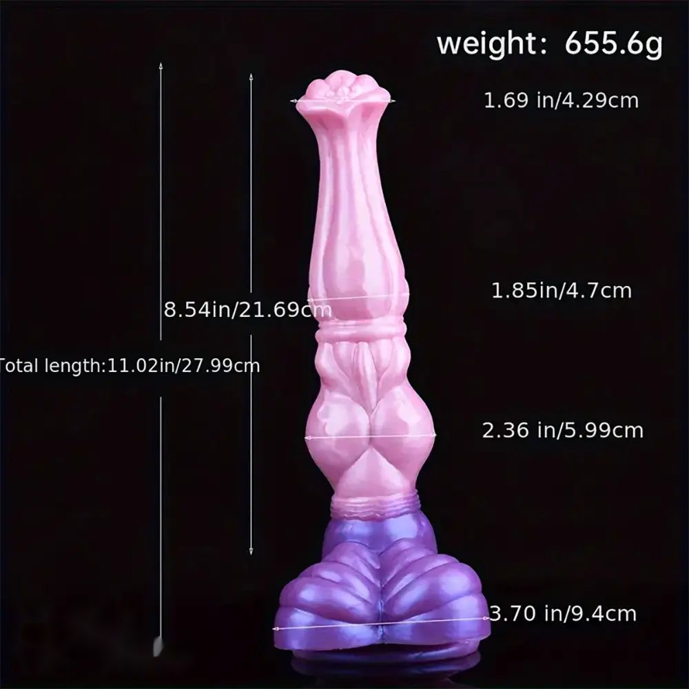 Knotted horse-shaped silicone fantasy dildo, photo 4