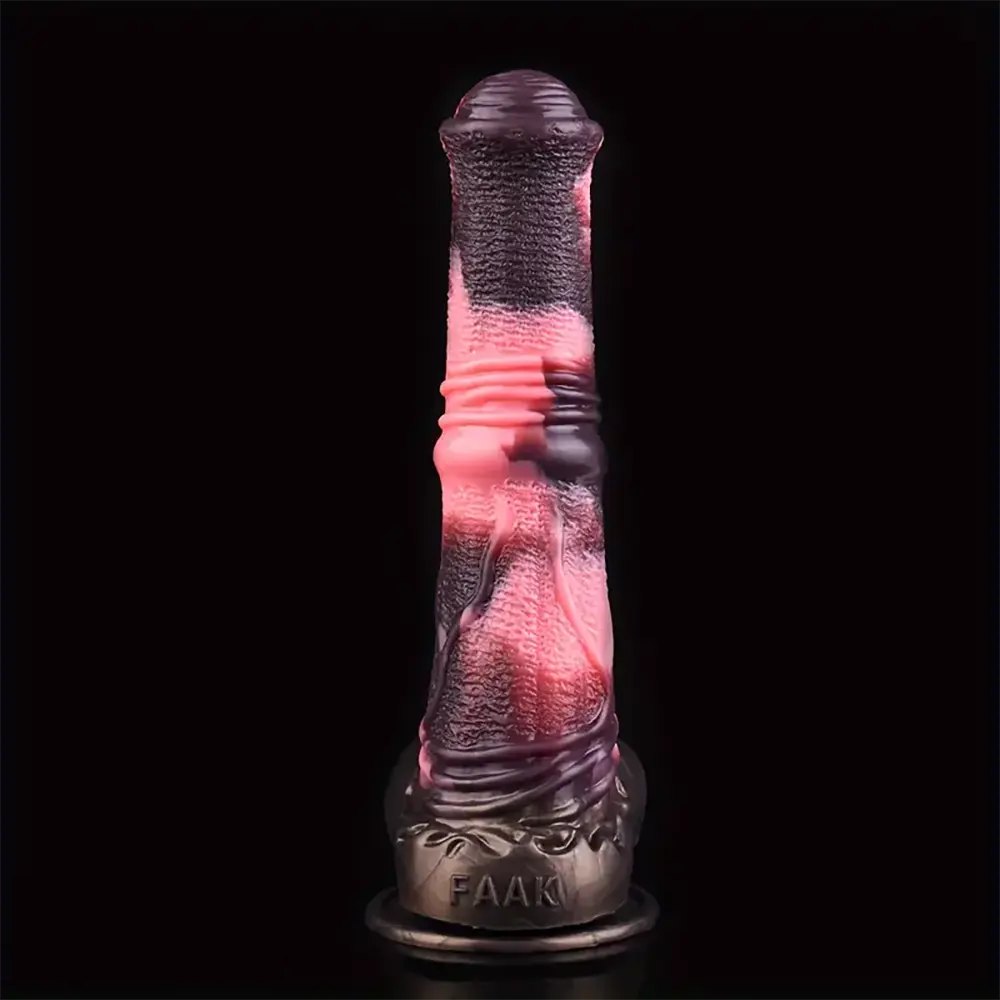 Pink and black knotted horse dildo, photo 2