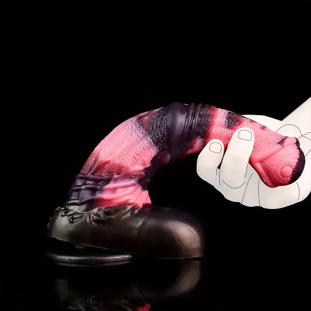 Pink and black knotted horse dildo, photo 3